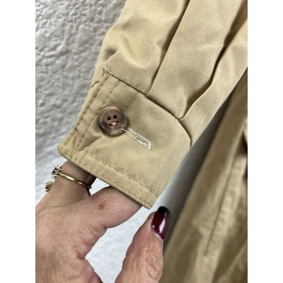 Vintage The Jack Set Beige Trench Coat Removable Hood Sz 13/14 Hong Kong Pockets - Picture 2 of 10